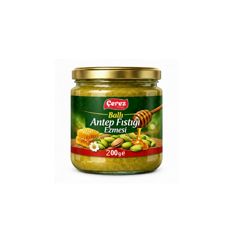 SÜRÜLEBİLİR ORGANİK BALLI ANTEP FISTIĞI EZMESİ 200 Gram