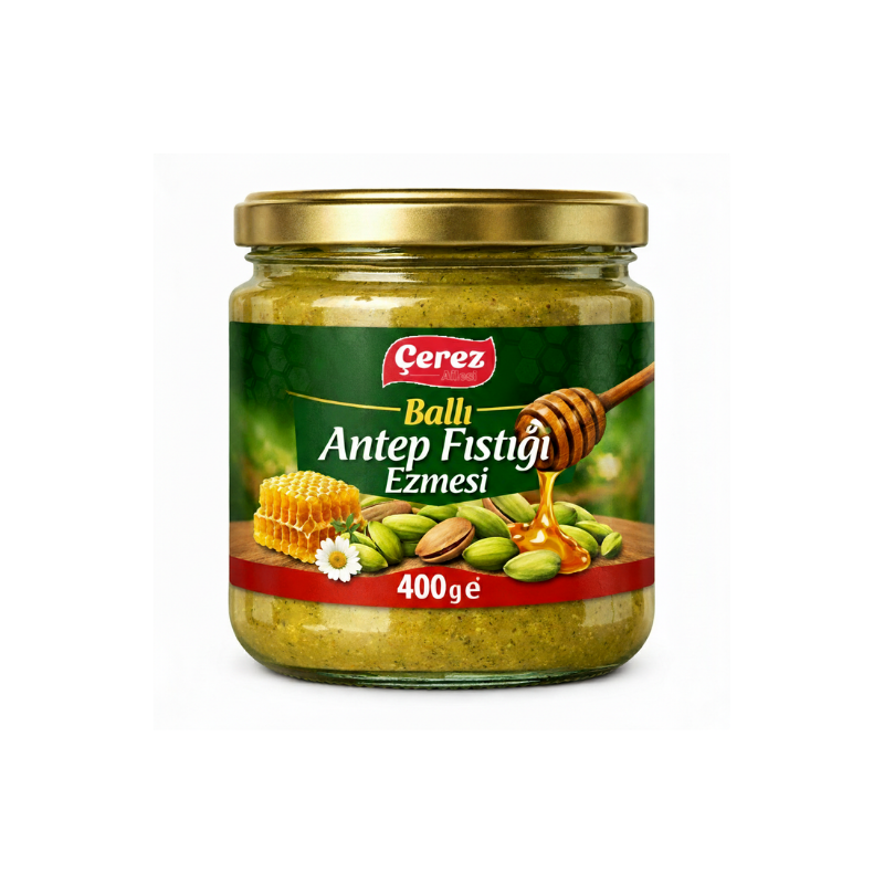 SÜRÜLEBİLİR ORGANİK BALLI ANTEP FISTIĞI EZMESİ 400 Gram