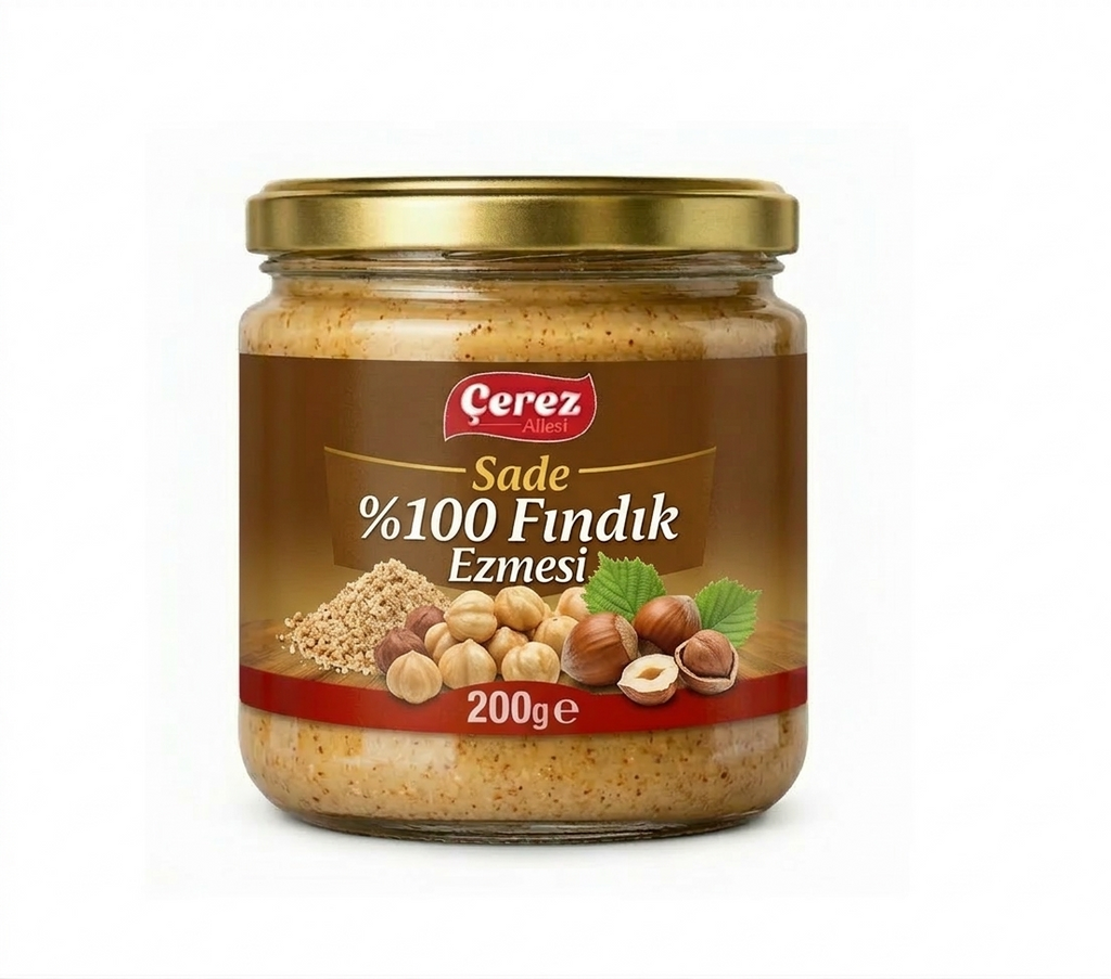 SÜRÜLEBİLİR %100 GİRESUN FINDIĞI EZMESİ 200 Gram
