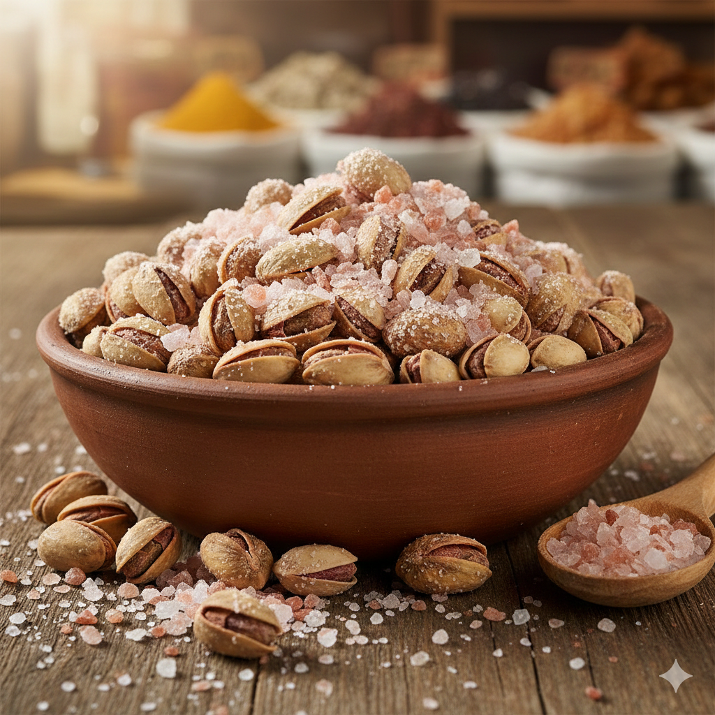 HİMALAYA TUZU İLE KAVRULMUŞ SİİRT FISTIĞI 250 Gr